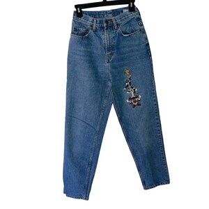 Looney Tunes Classic Vintage 90s Womens Mom Jeans Size 6 Blue Denim High Rise